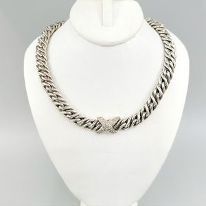 David Yurman Lyrica Diamond X Necklace